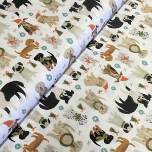 Happy Holidays Dog Christmas 120-21832 Paintbrush Studio, sold by the half-yard