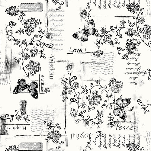 Happiness in White R360995 Backing Extra-Wide by Marcus Fabrics, 108