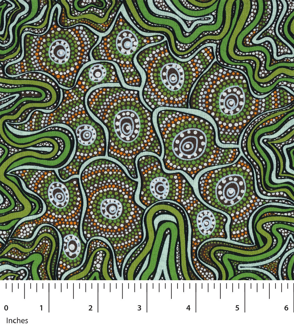 Meteors Green, by M&S Textiles, sold by the half-yard