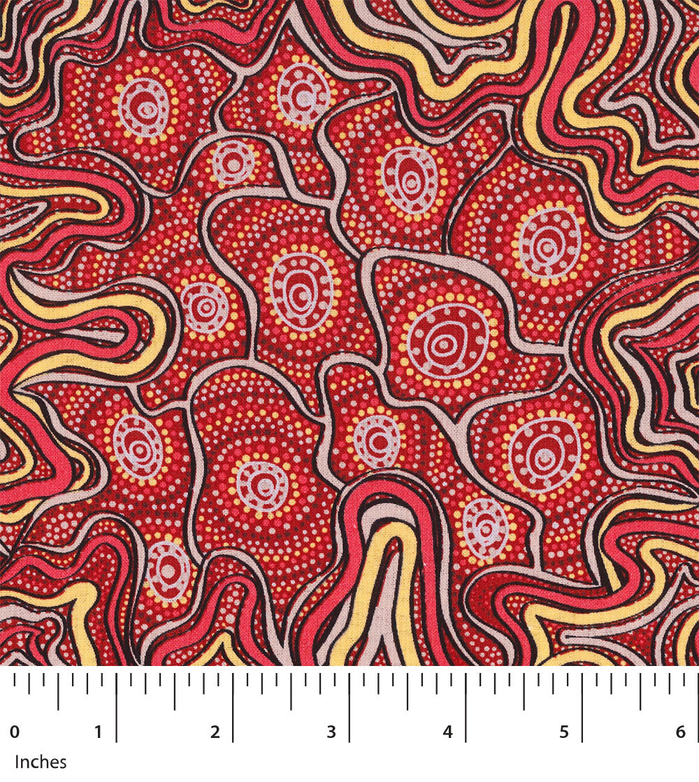 Meteors Red, by M&S Textiles, sold by the half-yard