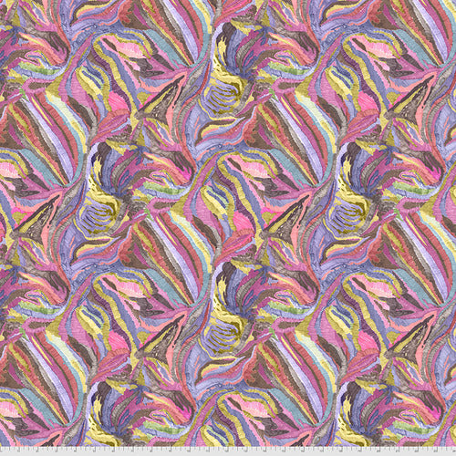 Wafting Leaves in Multi, Stillness in Nature by Denise Burkitt, for Freespirit Fabrics, sold by the half-yard