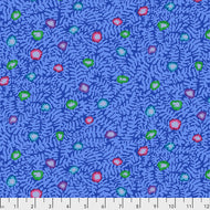 Moss Flower - Blue Stash Kaffe Fassett for the Kaffe Fassett Collective SKU PWGP184.BLUE, for Free Spirit Fabrics, sold by the half-yard