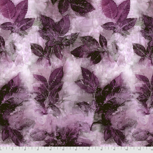 Into The Woods, PWKA007 in Birch Leaf - Blackberry,  by Katrinka for Free Spirit Fabrics, sold by the half-yard