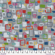 Happy Blocks, Gray, Oh Happy Day! PWKG030.GRAY by Keiko Goke for Free Spirit Fabrics, sold by the half-yard