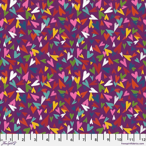 All My Heart, Berry, Oh Happy Day! PWKG037.BERRY by Keiko Goke for Free Spirit Fabrics, sold by the half-yard