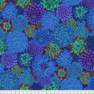 Dancing Dahlias in Blue PWPJ101, by Kaffe Fassett for Free Spirit Fabrics, sold by the half-yard