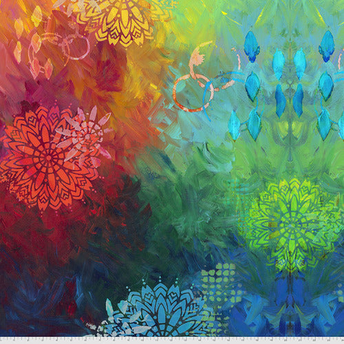 Paradise in Multi, Pizzazz by Sue Penn for Freespirit Fabrics, sold by the half-yard