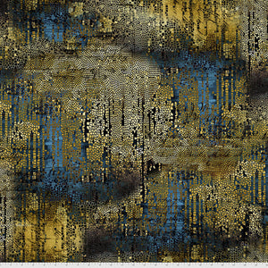 Gilded Mosaic in Gold, Abandoned by Tim Holtz, Eclectic Elements, for Freespirit Fabrics, sold by the half-yard