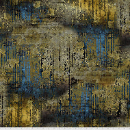 Gilded Mosaic in Gold, Abandoned by Tim Holtz, Eclectic Elements, for Freespirit Fabrics, sold by the half-yard
