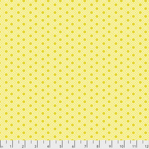 Hexy in Sunshine, Tula's True by Tula Pink, for Freespirit Fabrics, sold by the half-yard