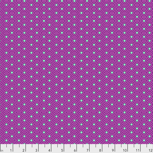 Hexy in Thistle, Tula's True by Tula Pink, for Freespirit Fabrics, sold by the half-yard