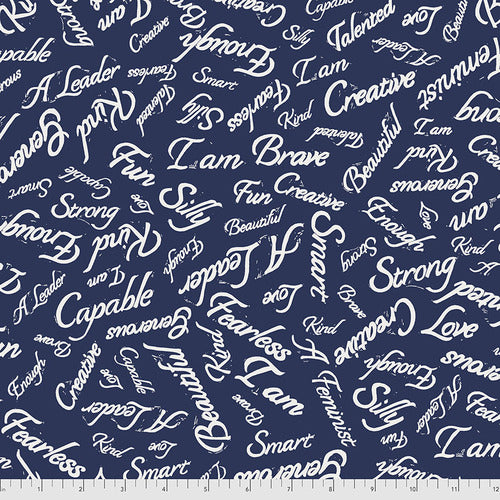 Enchanted, I Am in Indigo by Valorie Wells for Freespirit Fabrics, sold by the half-yard