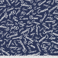 Enchanted, I Am in Indigo by Valorie Wells for Freespirit Fabrics, sold by the half-yard