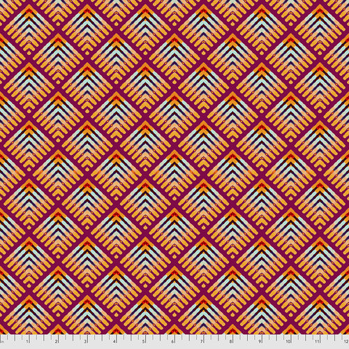 Rectrix in Red, PWWR008 Madison One by William Reue, for Freespirit Fabrics, sold by the half-yard