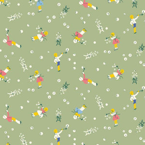 BLOWING BUBBLES R350256  in NILE GREEN, AUNT GRACE SIMPLY CHARMING, by JUDIE ROTHERMEL for Marcus Fabrics, sold by the half-yard
