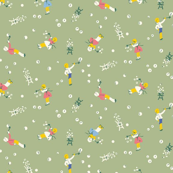 BLOWING BUBBLES R350256  in NILE GREEN, AUNT GRACE SIMPLY CHARMING, by JUDIE ROTHERMEL for Marcus Fabrics, sold by the half-yard