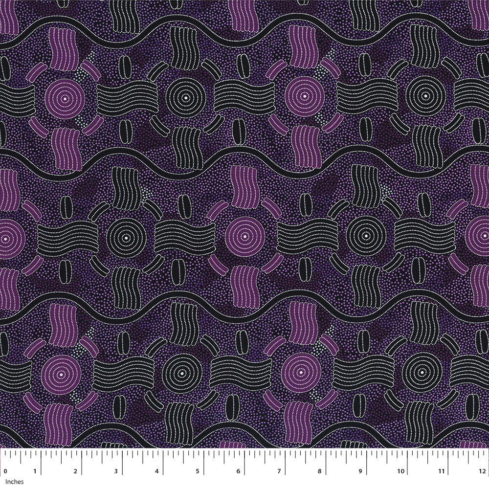 Rain Dreaming Purple, RAIDP by M&S Textiles, sold by the half-yard