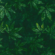 Cannabis Sativa SRK-20502-7 in GREEN from Artisan Batiks by Robert Kaufman, sold by the half-yard