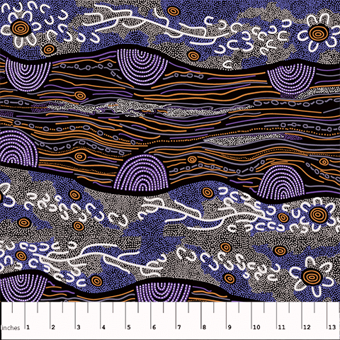 Sandy Creek Purple by Janet Long Nakamara, by M&S Textiles, sold by the half-yard