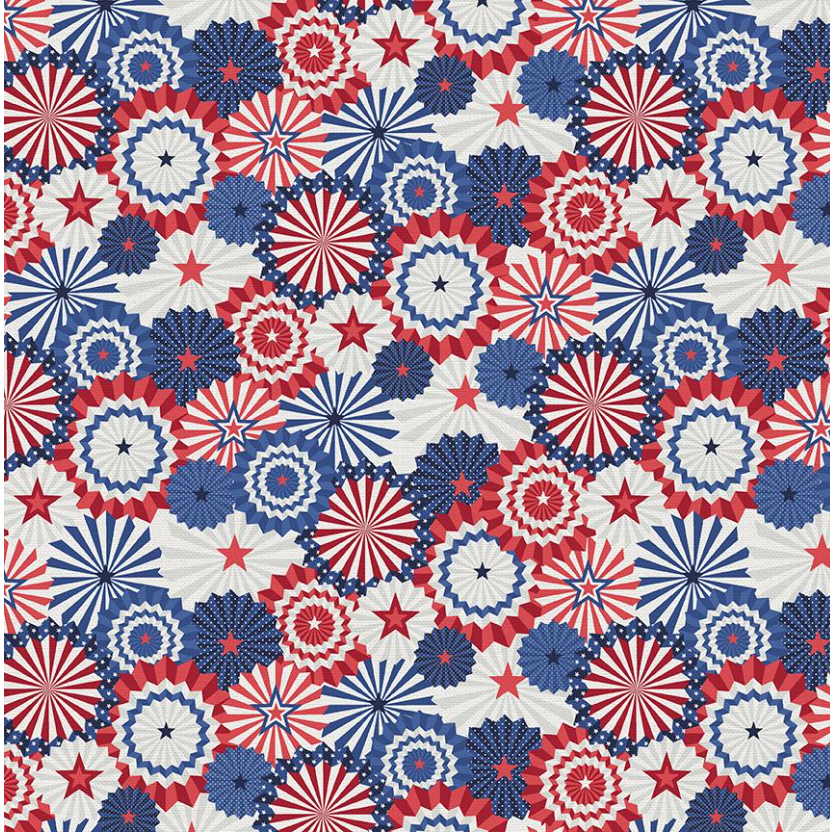 Fourth of July Fans Red & Blue 120-21791 Paintbrush Studio, sold by the half-yard