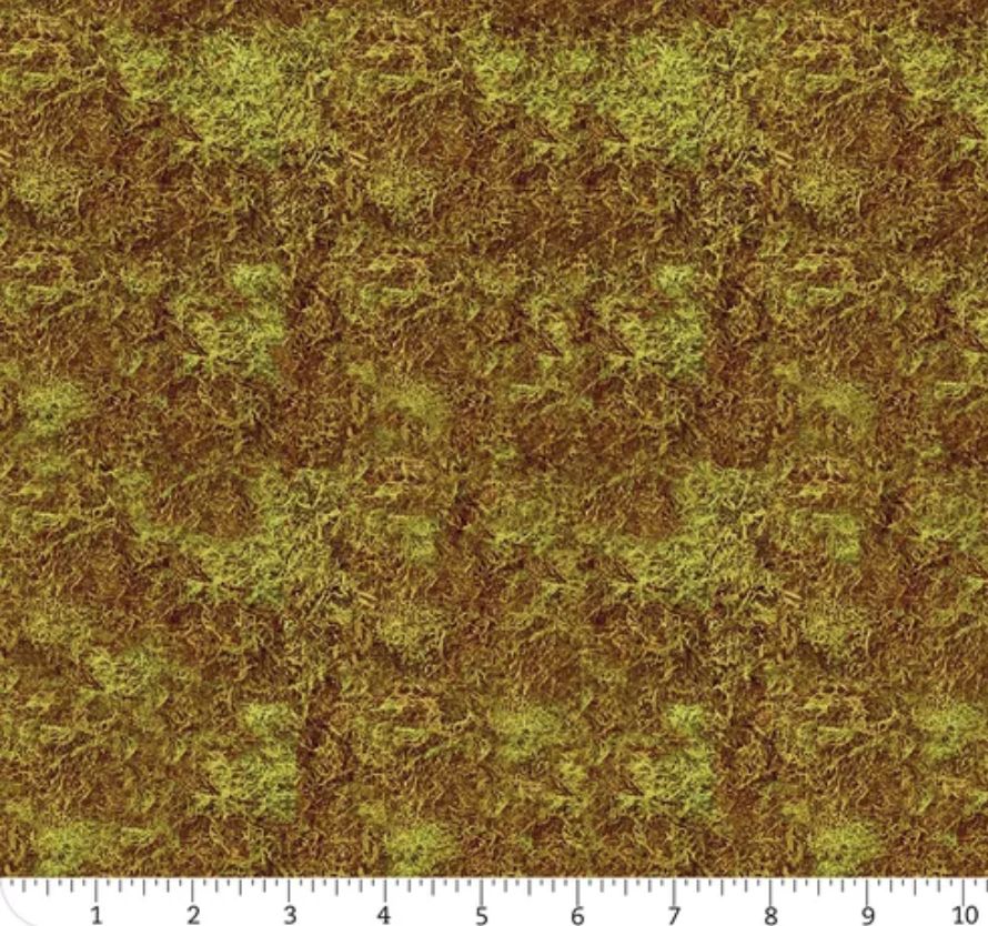 Outdoorsy Dried Moss Groundcover 7388-17 by Cathe Holden, for Moda Fabrics, sold by the half yard