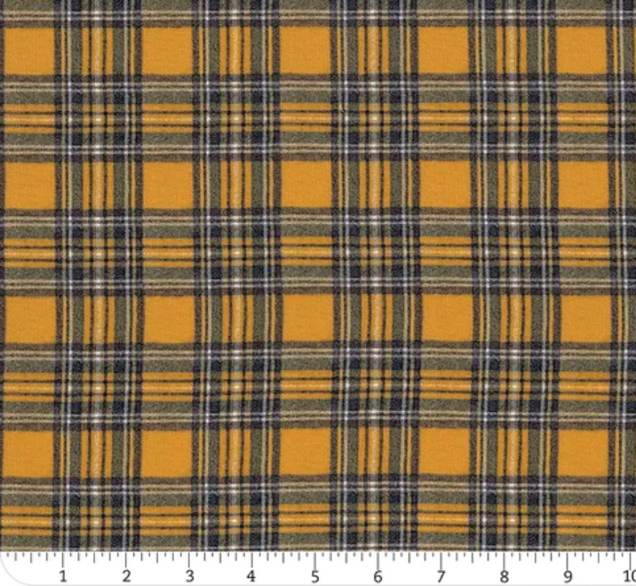 Outdoorsy Goldenrod Faded Plaid Blanket 7385-16 by Cathe Holden, for Moda Fabrics, sold by the half yard