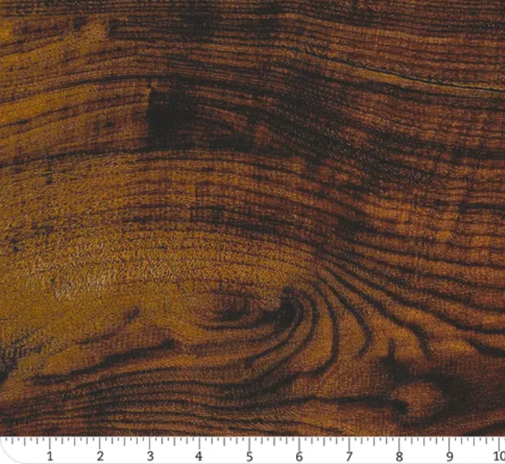 Outdoorsy Walnut Camp Wood 7389-21 by Cathe Holden, for Moda Fabrics, sold by the half yard