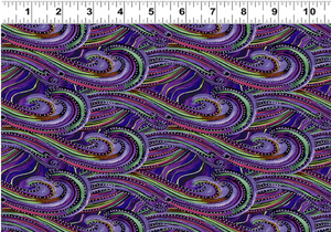 Fiesta Horses Y3411-28 Dark Purple by Laurel Burch for Clothworks, sold by the half-yard