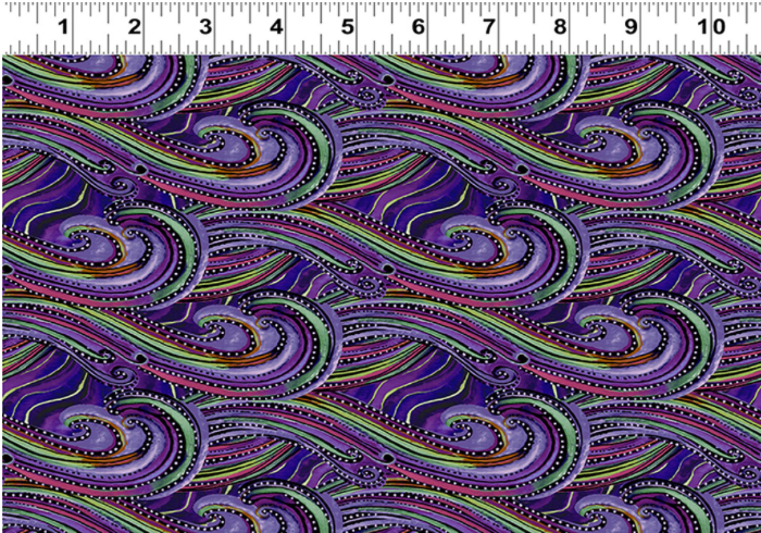 Fiesta Horses Y3411-28 Dark Purple by Laurel Burch for Clothworks, sold by the half-yard