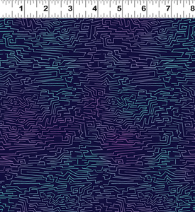 Fiesta Horses Y3414-28 Dark Purple by Laurel Burch for Clothworks, sold by the half-yard