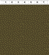 Yellow Dots on Brown, Sunny Fields for Clothworks, sold by the half-yard