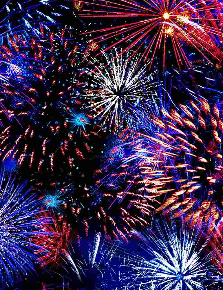 PATRIOTIC FIREWORKS USA-C8323  MULTI, for Timeless Treasures, sold by the half-yard