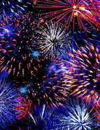 PATRIOTIC FIREWORKS USA-C8323  MULTI, for Timeless Treasures, sold by the half-yard
