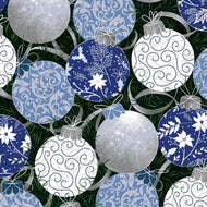 Blue Holiday Globe Ornaments for Paintbrush Studio, sold by the half-yard