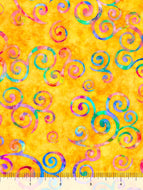 Brilliance 28326 -S Swirls on Yellow by Quilting Treasures, sold by the half yard