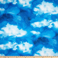 Galaxy Sky Cobalt (Color Sphere), designed by Greta Lynn for Kanvas Studio, sold by the half-yard