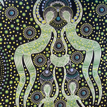 Load image into Gallery viewer, Women Collecting Bush Food Brown, by M&amp;S Textiles, sold by the half-yard
