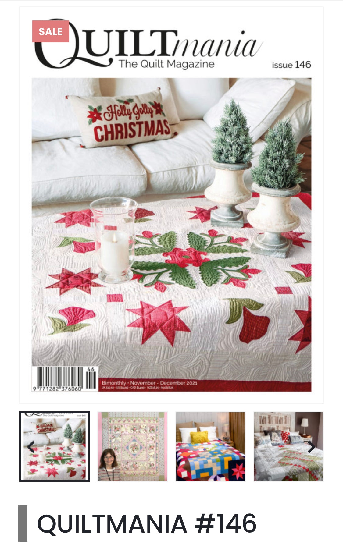 Quiltmania Magazine #146 Bimonthly Nov-Dec 2021