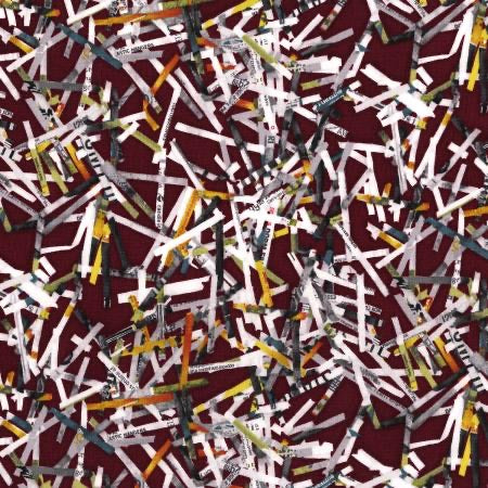 Urban Artifacts, Shredded in Wine by RJR Studio Fabrics, sold by the half-yard