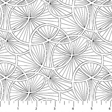 Simply Neutral 2 23915-99 Gray White/Black Abstract Lily for Northcott, sold by the half-yard