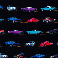 On the Road, Retro Cars by Robert Kaufman, sold by the half-yard