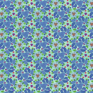 Painted Patchwork Floral Kaleidoscope Y3377-32 on Light Aqua by Sue Zipkin for Clothworks, sold by the half-yard