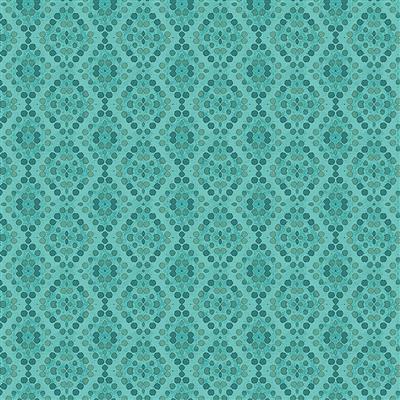 Painted Patchwork Geo Tonal Y3384-33 in Aqua by Sue Zipkin for Clothworks, sold by the half-yard